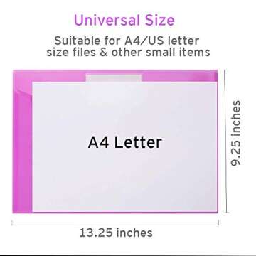 Sooez 28 Pack Colorful Plastic Envelopes for Organization