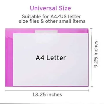 Sooez 28 Pack Colorful Plastic Envelopes for Organization