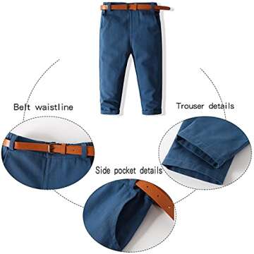 Kimocat Baby Boys Clothes Sets Long Sleeve and Pants Gentleman Outfit Suits (Pink, 18-24 Months)