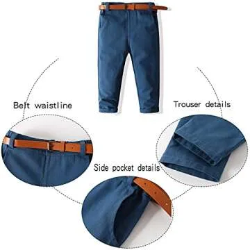 Kimocat Baby Boys Clothes Sets Long Sleeve and Pants Gentleman Outfit Suits (Pink, 18-24 Months)