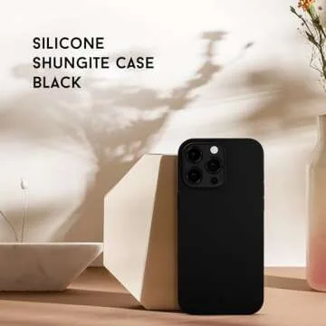 RadEnergy EMF Protection and Anti Radiation Liquid Silicone Shungite Case for iPhones, 5G Shield Reduction, Lightweight Protective Back Cover (Black, 14 Plus)