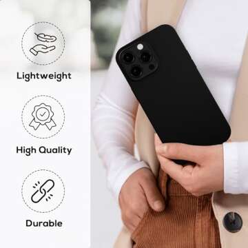 RadEnergy EMF Protection and Anti Radiation Liquid Silicone Shungite Case for iPhones, 5G Shield Reduction, Lightweight Protective Back Cover (Black, 14 Plus)