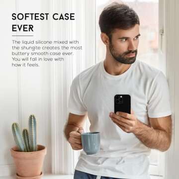 RadEnergy EMF Protection and Anti Radiation Liquid Silicone Shungite Case for iPhones, 5G Shield Reduction, Lightweight Protective Back Cover (Black, 14 Plus)