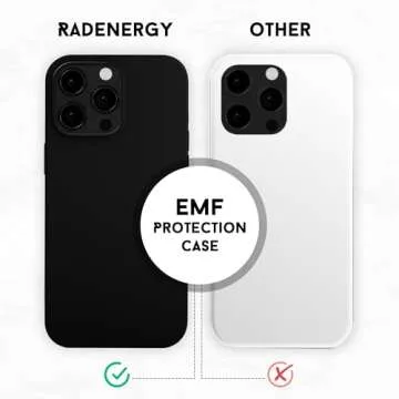 RadEnergy EMF Protection and Anti Radiation Liquid Silicone Shungite Case for iPhones, 5G Shield Reduction, Lightweight Protective Back Cover (Black, 14 Plus)