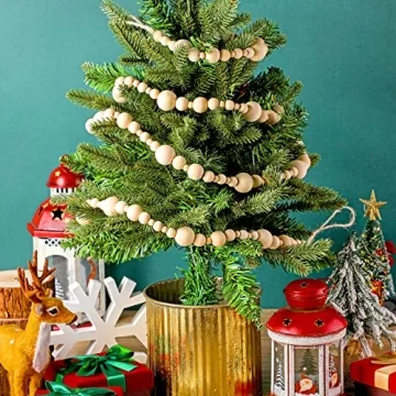 8.2 Feet Christmas Wooden Bead Garland for Festive Decor
