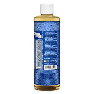 Dr. Bronner's - Pure-Castile Liquid Soap (Peppermint, 16 ounce) - Made with Organic Oils, 18-in-1 Uses: Face, Body, Hair, Laundry, Pets and Dishes, Concentrated, Vegan, Non-GMO
