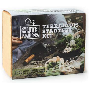 Cute Farms Terrarium Starter Kit | Complete DIY Mini Garden Set
