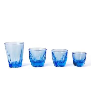 notNeutral Vero Glass Cappuccino, 6 oz. 2-pack, Ocean Blue