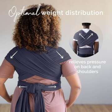 Boba Baby Wrap Carrier - Original Baby Carrier Wrap Sling for Newborns - Baby Wearing Essentials - Newborn Wrap Swaddle Holder, Newborn to Toddler Infant Sling (Organic Dark Grey)