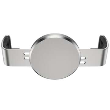 Luanke Metal Phone Clamp Magnetic Mount [Clip and Remove at Anytime] All Magnet Car Holder cell phone magnetic plate Compatible iPhone 13 Pro Max, Samsung, and More (Silver)