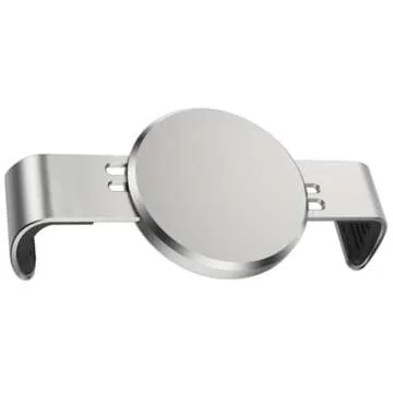 Luanke Metal Phone Clamp Magnetic Mount [Clip and Remove at Anytime] All Magnet Car Holder cell phone magnetic plate Compatible iPhone 13 Pro Max, Samsung, and More (Silver)