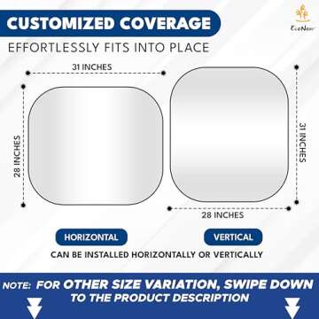EcoNour Car Windshield Sun Shade Foldable | Front Windshield Shade for Sun, Heat and UV Rays | Sunshade for Car Front Window and Interior Sun Protection | Medium (28 x 31 inches)
