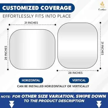 EcoNour Car Windshield Sun Shade Foldable | Front Windshield Shade for Sun, Heat and UV Rays | Sunshade for Car Front Window and Interior Sun Protection | Medium (28 x 31 inches)
