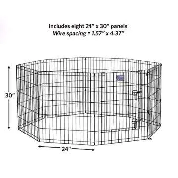 MidWest Homes for Pets Dog Exercise Pen & Playpen, 24"W x 30"W, With Door, Black