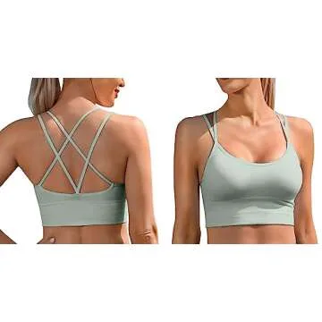 Sykooria 1-3 Pack Strappy Sports Bra for Women Sexy Crisscross Open Back for Yoga Running Athletic G...