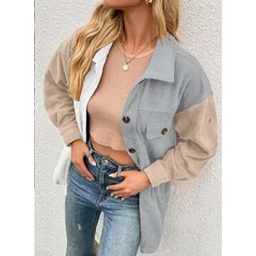 SANDERY Women's Oversized Corduroy Shacket for Every Occasion