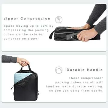 BAGAIL Ultralight Compression Packing Cubes for Travel