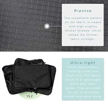 BAGAIL Ultralight Compression Packing Cubes for Travel