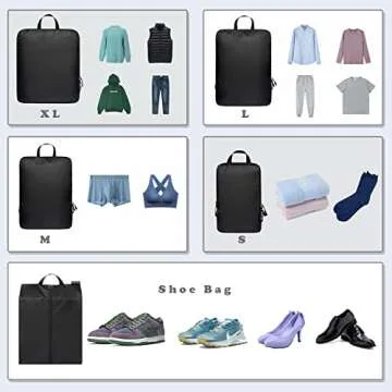 BAGAIL Ultralight Compression Packing Cubes for Travel