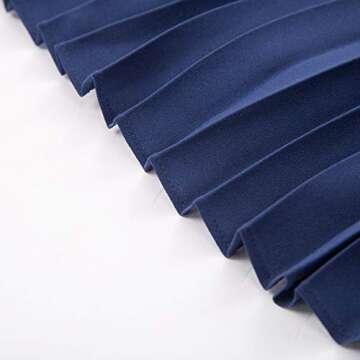 Kate Kasin Casual Flared Swing Midi Skirt A-line Navy Blue Size XS KK659-10