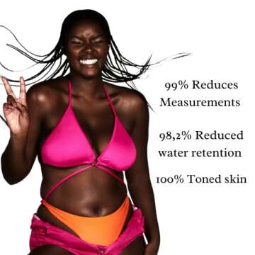 GENTE BEAUTY Lymphatic Drainage Lotion - Detox, Slimming & Tightening - Reduces Measurements, Softens Skin - Vegan Formula with Guarana & Acai - 6.7 FL OZ