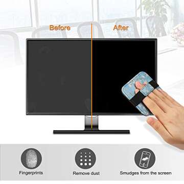 Fintie Screen Cleaning Pad, Soft Cloth Wipes Screen Cleaner with Elastic Strap for iPad, iPhone, MacBook, Tablets, Laptop, 4 Pack