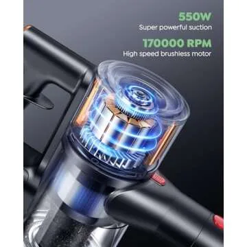 Cordless Vacuum X9 - 550W Suction for Home Cleaning