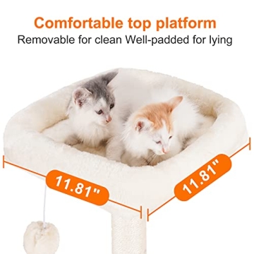 Heybly Cat Tree for Indoor Cats with Cozy Hammock