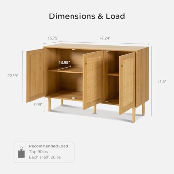 Stunning EYYTHUNG Rattan Storage Cabinet with Adjustable Shelves