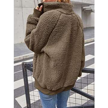 MEROKEETY Women's 2024 Winter Long Sleeve Button Sherpa Jacket Coat Casual Warm Fleece