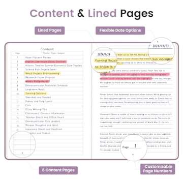 Lined Journal Notebook for Women & Men, Hardcover College Ruled Journal Notebook for Work, Note Taking,Writing, Perfect for Office School Supplies,A5,Purple