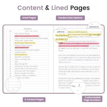 Lined Journal Notebook for Women & Men, Hardcover College Ruled Journal Notebook for Work, Note Taking,Writing, Perfect for Office School Supplies,A5,Purple