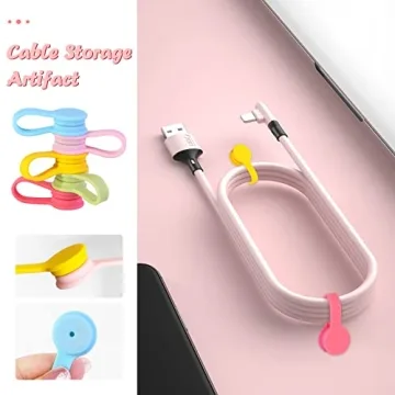 Viaky 6 Pack Magnetic Cable Ties - Colorful and Versatile