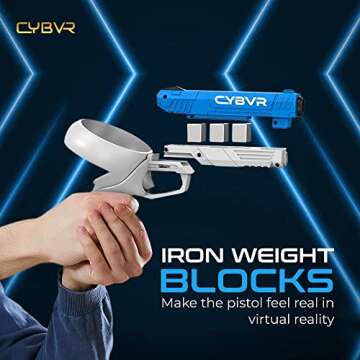CYBVR Weighted Gun Stock Controller Grips for the Oculus Quest 2 - VR Accessories for the Meta Quest...