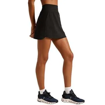 Beyond Yoga Women's Spacedye Movement Active Tennis Skirt with Built-in Shorts (as1, Alpha, s, Regular, Regular, Nocturnal Navy)