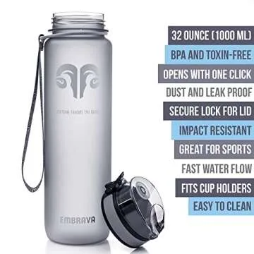 Embrava 32oz Sports Water Bottle - Leak Proof & Eco-Friendly