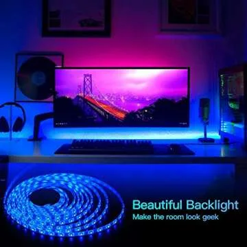 LED Strip Lights 16.4ft x 2 Rolls 5050 RGB 32.8ft Color Changing Lights Flexible Tape 300 LEDs Light Strips Kit with IR Remote Controller Power Kit for Home Bedroom Kitchen DIY Decoration