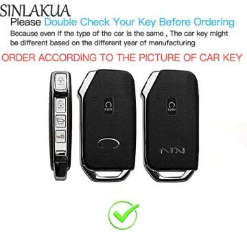 SINLAKUA for Kia Key Fob Cover with Keychains,for 2018-2022 Kia Ceed Cerato Forte Niro Seltos Sorent...