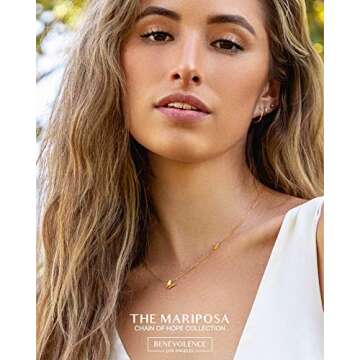 Benevolence LA Gold Butterfly Necklace, Dainty Necklaces for Women, Cute Fashion Jewelry, Gifts All Occasion to Mom, Daughter, Girlfriend | Valentines Day Gifts for Her