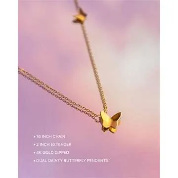 Benevolence LA Gold Butterfly Necklace for Women