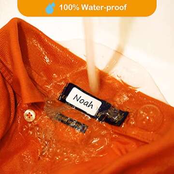 All Purpose No-Iron Kids Clothing Labels, Self-Stick Write-On Fabric Labels for Camp, School, Daycare, Nursing Care, Toys, Organizing, Washer & Dryer Safe, Pack of 80