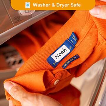 All Purpose No-Iron Kids Clothing Labels, Self-Stick Write-On Fabric Labels for Camp, School, Daycare, Nursing Care, Toys, Organizing, Washer & Dryer Safe, Pack of 80