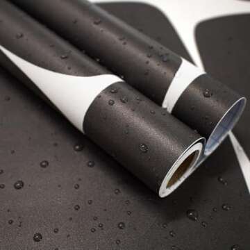 lenify Black and Grey Peel and Stick Wallpaper Geometric Contact Paper 17.7inch x 118.1inch Black Geometric Wallpaper for Cabinets Shelf Liner Removable Beads Self Adhesive Decor Wall Paper