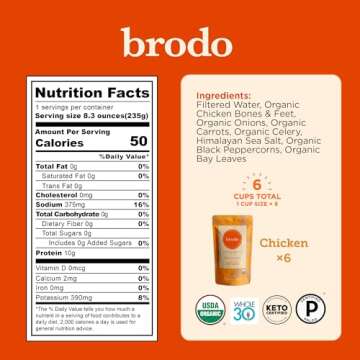 Brodo Chicken Broth (8.3 Ounce (Pack of 6), Organic Chicken)