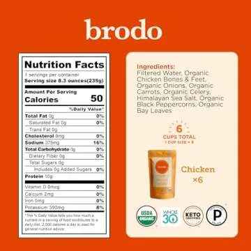 Brodo Chicken Broth (8.3 Ounce (Pack of 6), Organic Chicken)