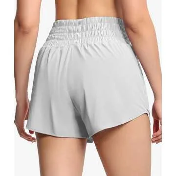 Athletic Women's Workout Shorts with Ruffle Design and Pockets