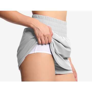 Athletic Women's Workout Shorts with Ruffle Design and Pockets