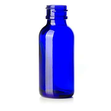 Cobalt Glass Bottles with Eye Droppers (2 oz, 4 pk) For Essential Oils, Colognes & Perfumes, Blank Labels Included