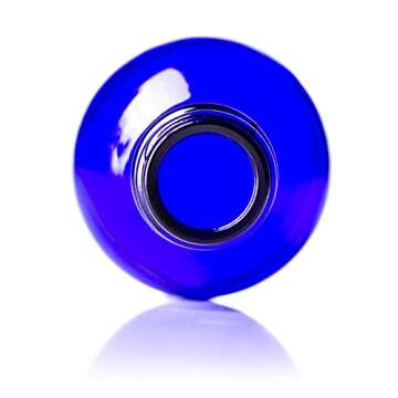 Cobalt Glass Bottles with Eye Droppers (2 oz, 4 pk) For Essential Oils, Colognes & Perfumes, Blank Labels Included
