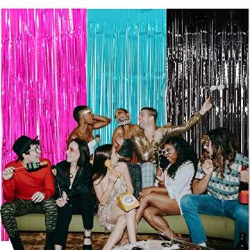 TIK Tok Birthday Decorations TIK TOK Party Photo Backdrop, TIK Tok Party Decorations Fuchsia Black T...